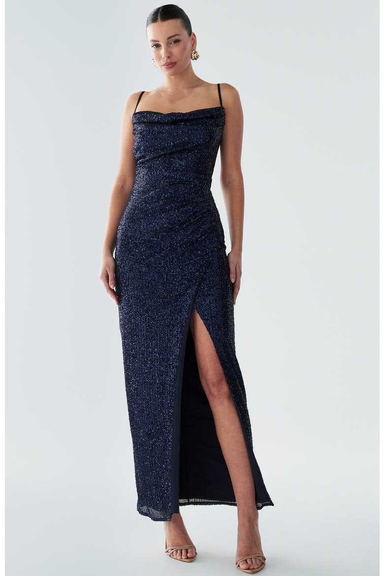 Indy Dress, Main, color, Navy Sequin