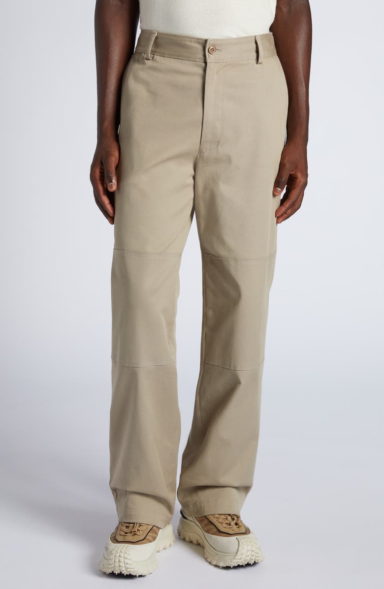 Moncler Cotton Stretch Twill Pants, Main, color, Sand Beige