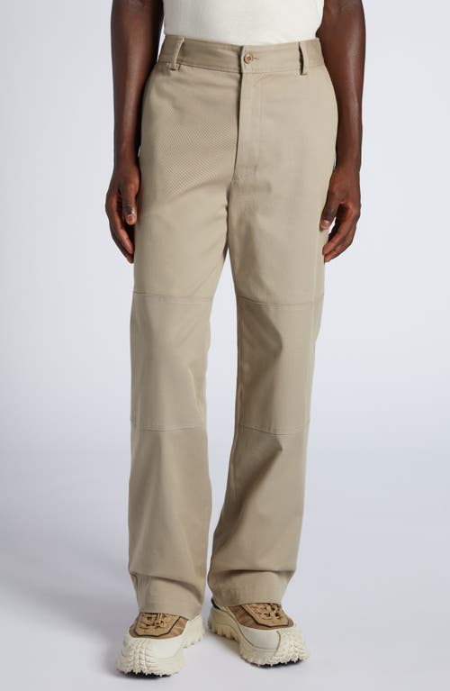 Moncler Cotton Stretch Twill Pants In Sand Beige