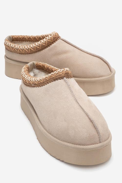 Forever & Always Shoes Avelia Leather Winter Slippers In Blue
