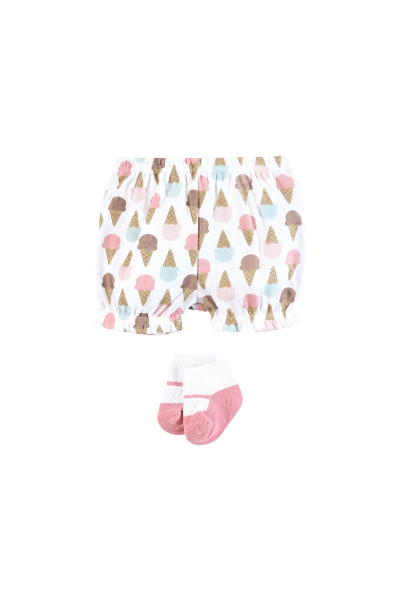 Coordinated Bodysuit Outfit with Shorts and Socks, Alternate, color, Melt My Heart Ice Cream