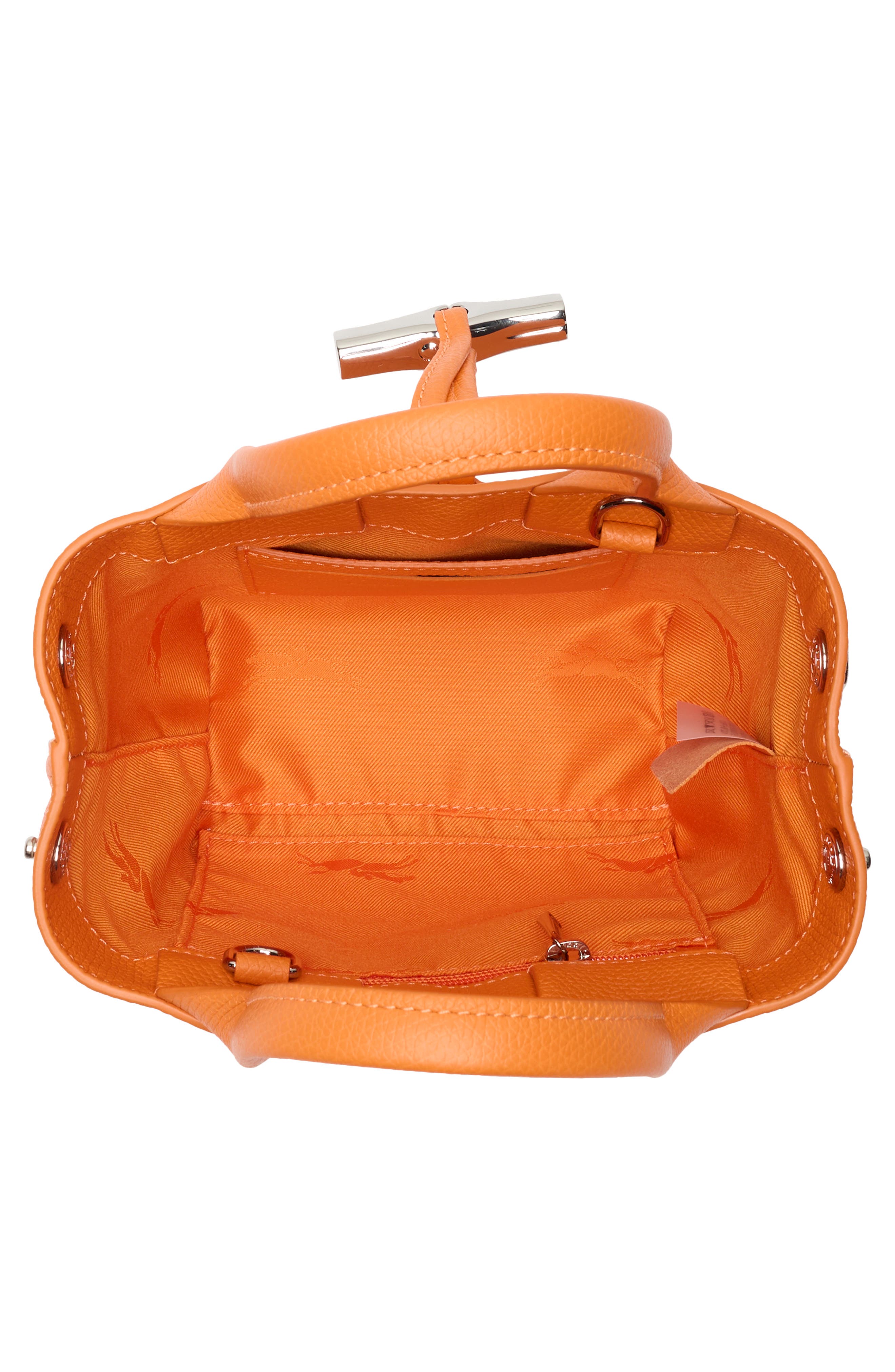 Extra Small Roseau Leather Crossbody Bag, Alternate, color, ORANGE