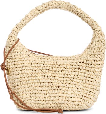 Lesa Woven Raffia Shoulder Bag