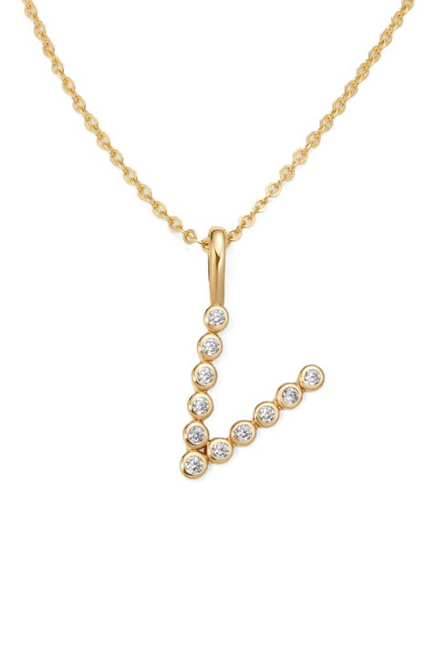 CZ Poppy Initial Necklace