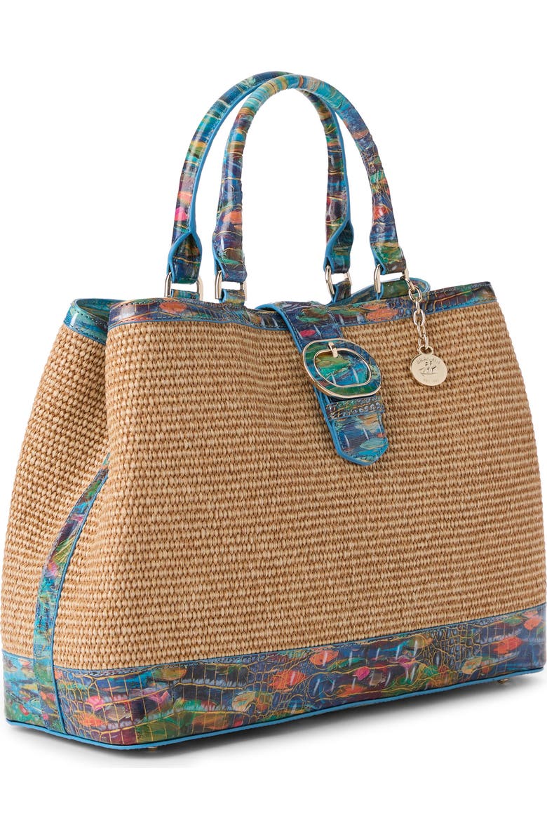 Brahmin Denise Straw Tote, Alternate, color, Waterlily