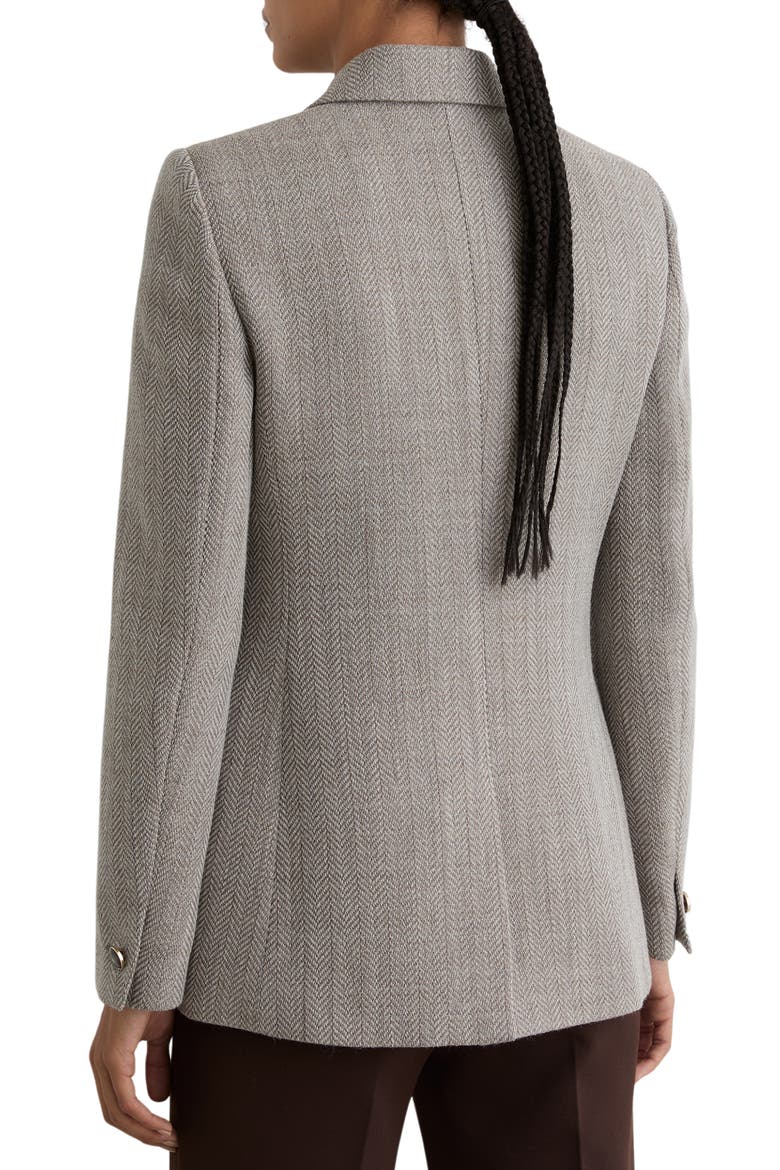 Ember Double Breasted Wool Blend Blazer, Alternate, color, GREY