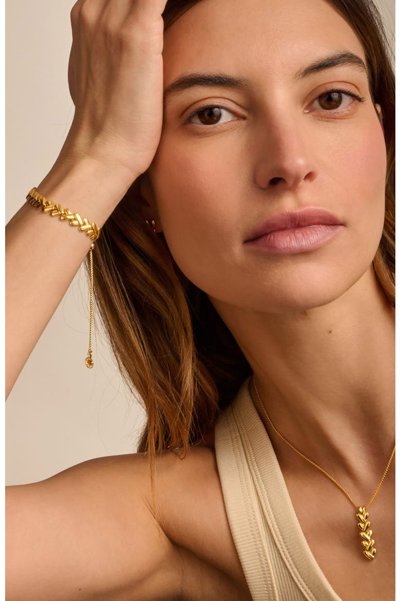 Heart Link Necklace, Alternate, color, Gold