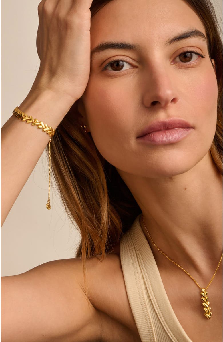 Katie Loxton Heart Link Necklace, Alternate, color, Gold Coated