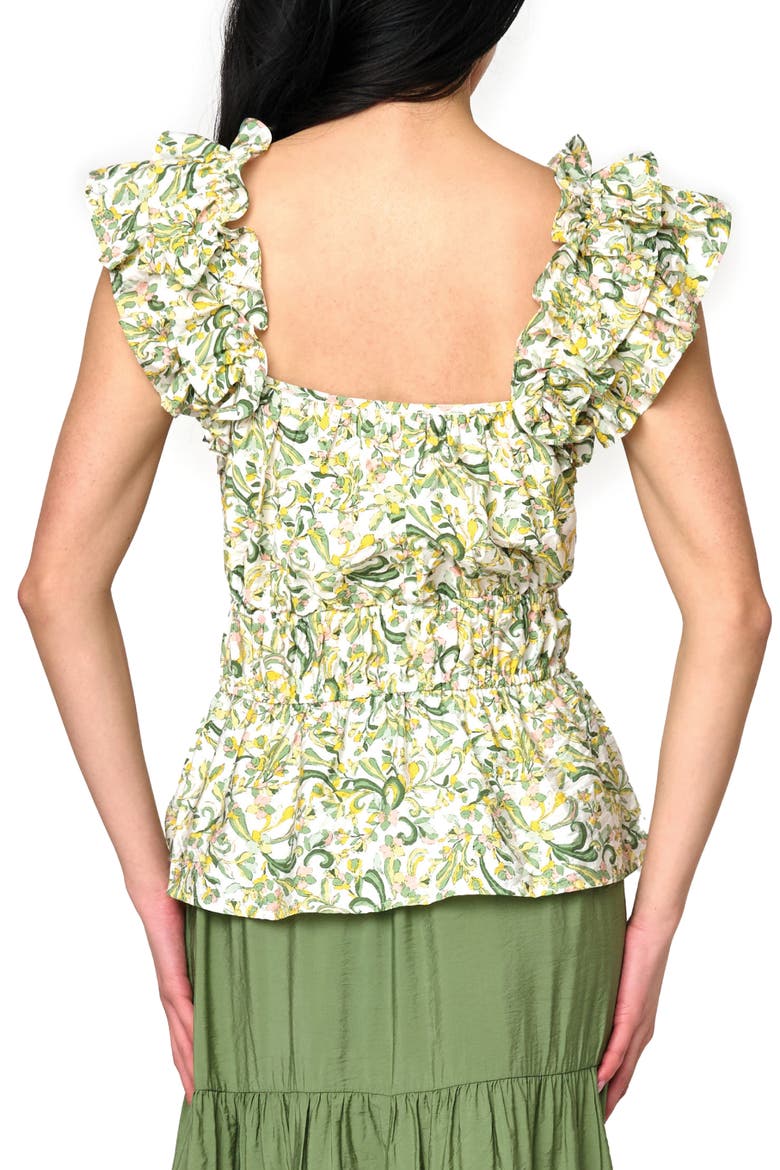 Elle Ruffle Peplum Top, Alternate, color, SECRET GARDEN
