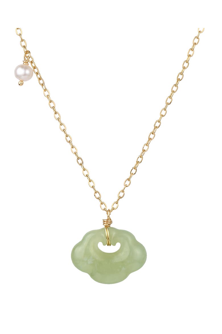 Cloud Green jade pendant necklace, Main, color, Light green