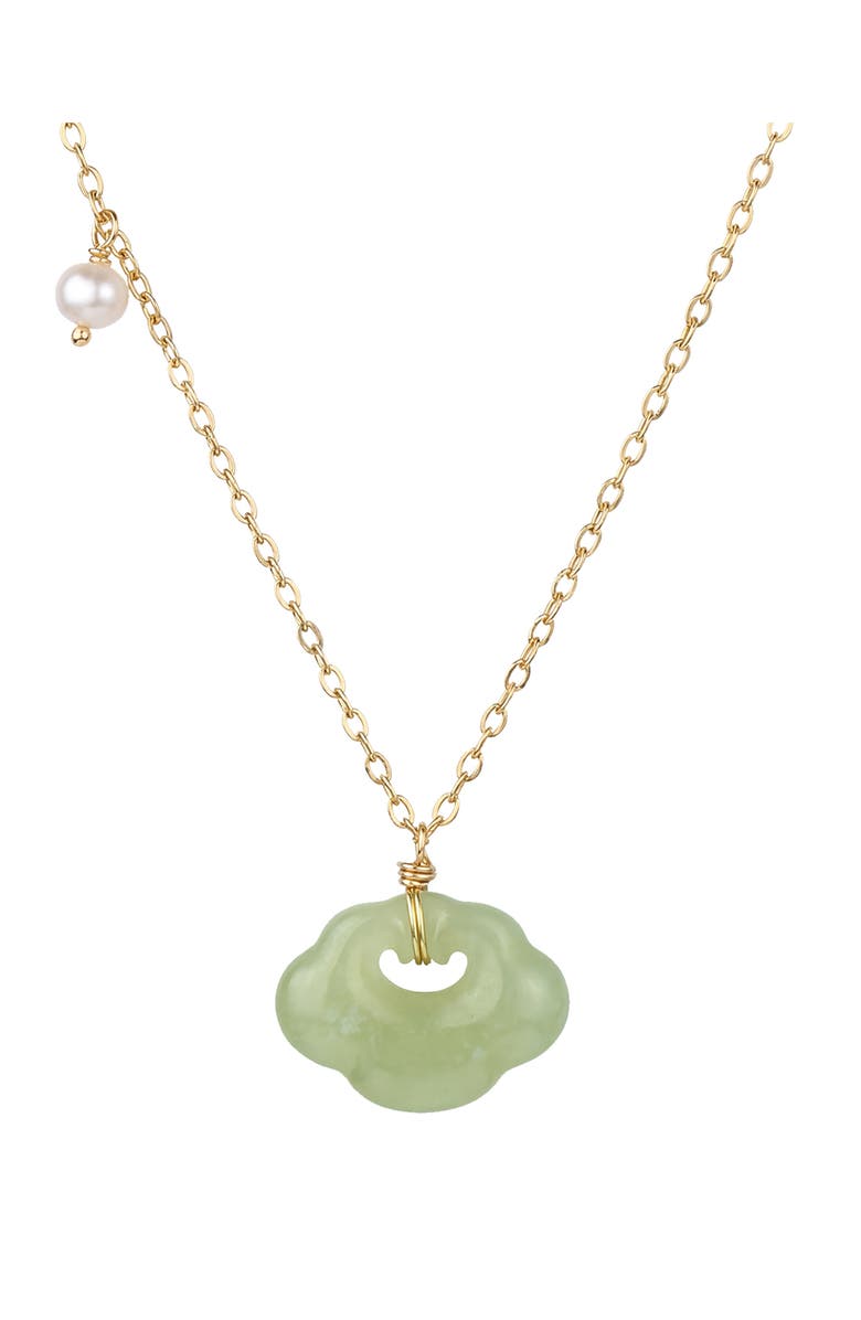 seree Cloud Green jade pendant necklace, Main, color, Light Green