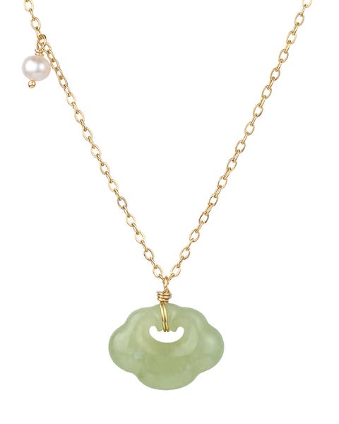 Cloud Green jade pendant necklace