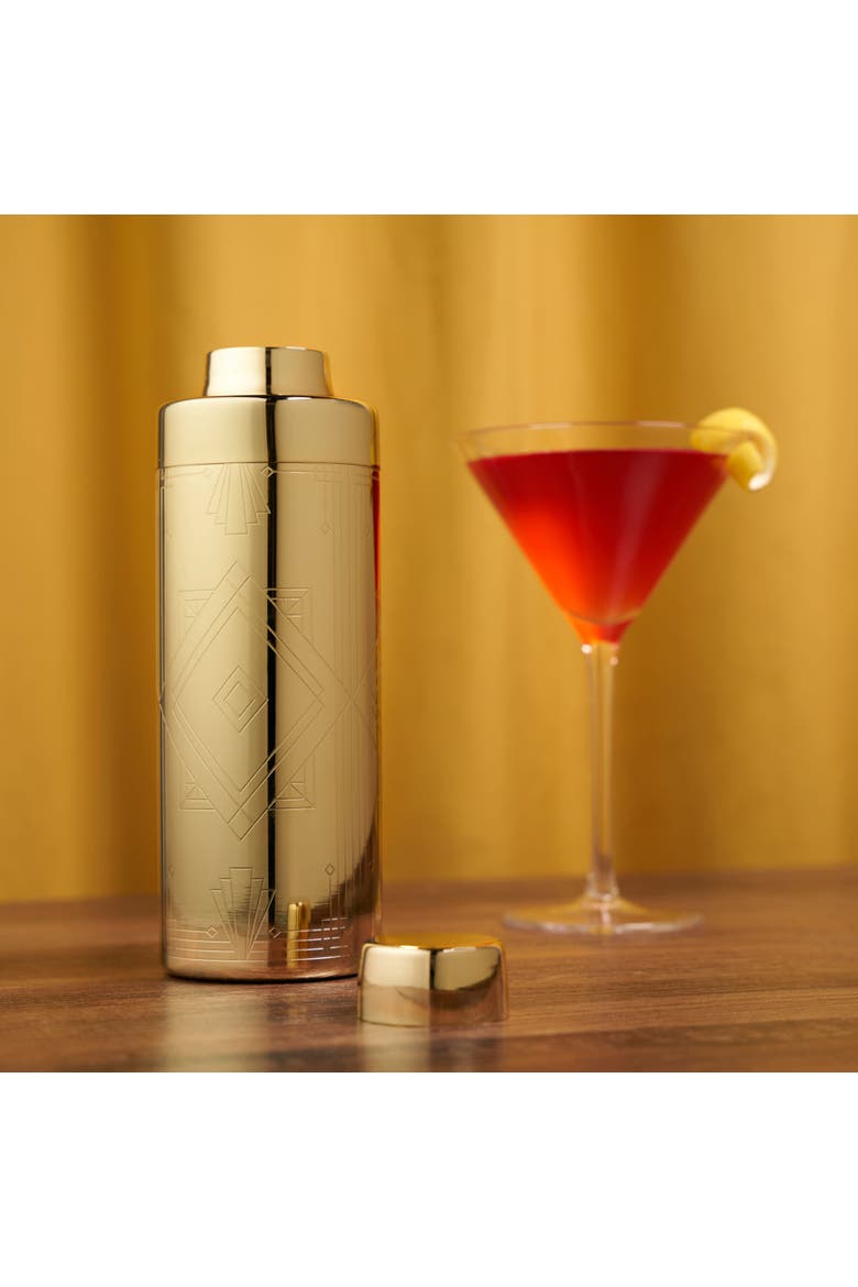 Art Deco Cocktail Shaker, Alternate, color, GOLD