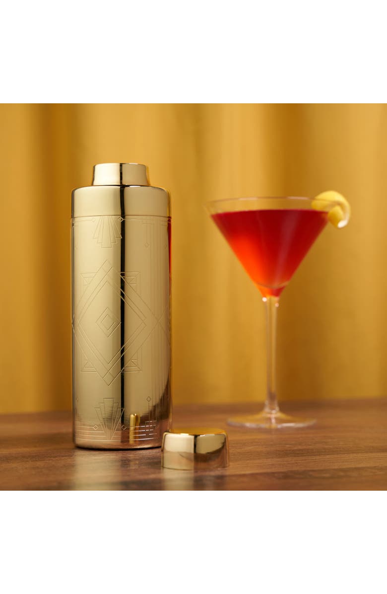 Viski Art Deco Cocktail Shaker, Alternate, color, Gold
