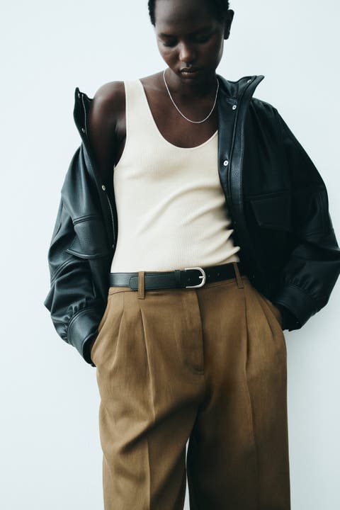 Linen-blend Tailored Trousers