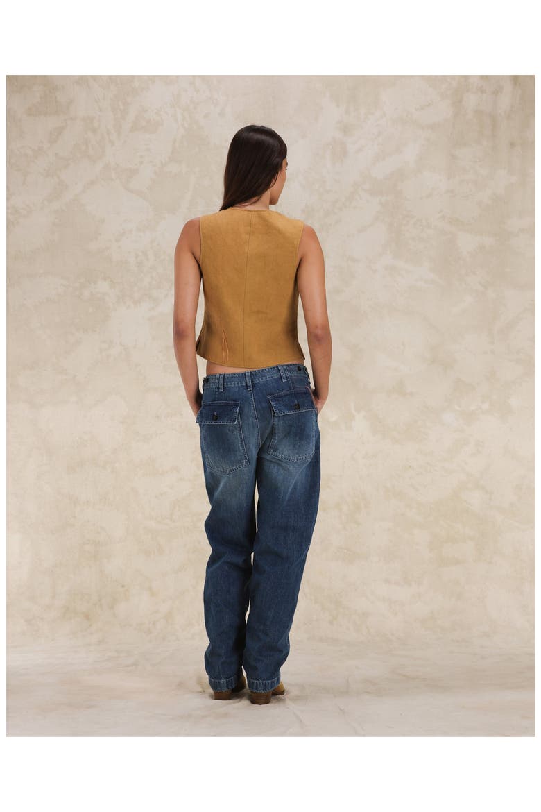 Chamois Leather Vest, Alternate, color, Camel