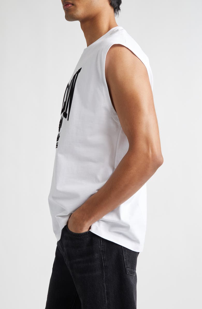 Balmain 1945 Logo Graphic Muscle Tee, Alternate, color, Gab Blk/ White