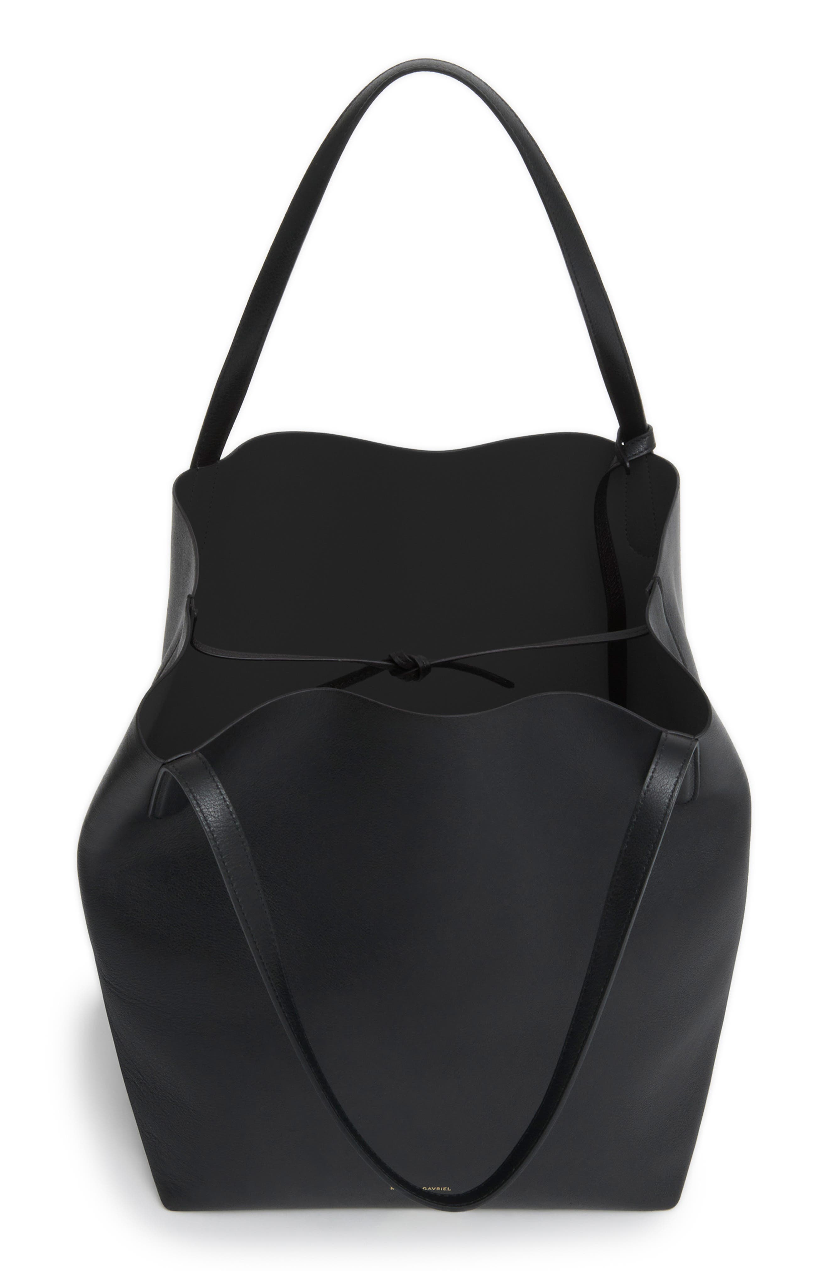 Mansur Gavriel Everyday Soft Leather Tote, Alternate, color, Black/ Black