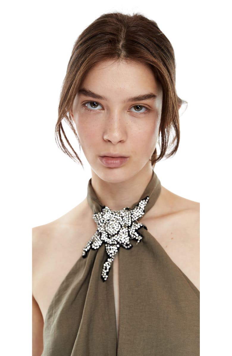 Mother of All Mona Collar Top, Alternate, color, Olive-Green