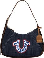 USPA ACCESSORIES Retro Horseshoe Patch Denim Shoulder Bag
