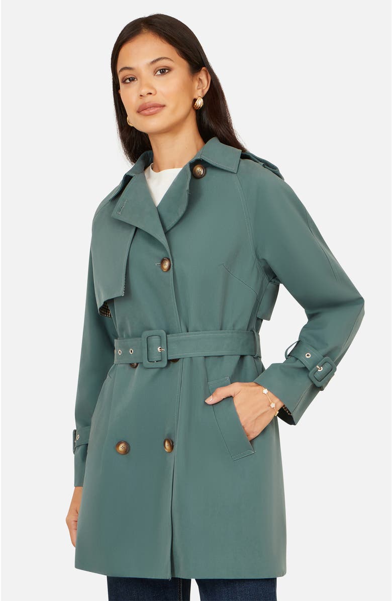 Yumi Belted Trench Coat, Alternate, color, Blue