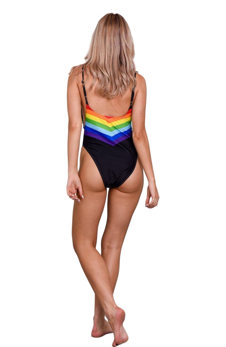 OOSC Rainbow Road Women's Swim Suit, Alternate, color, 