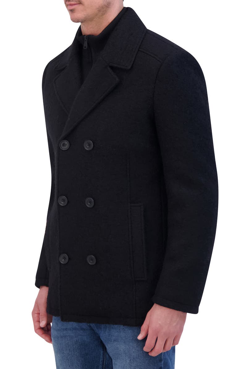Kenneth Cole New York Bouclé Wool Blend Peacoat, Alternate, color, 
