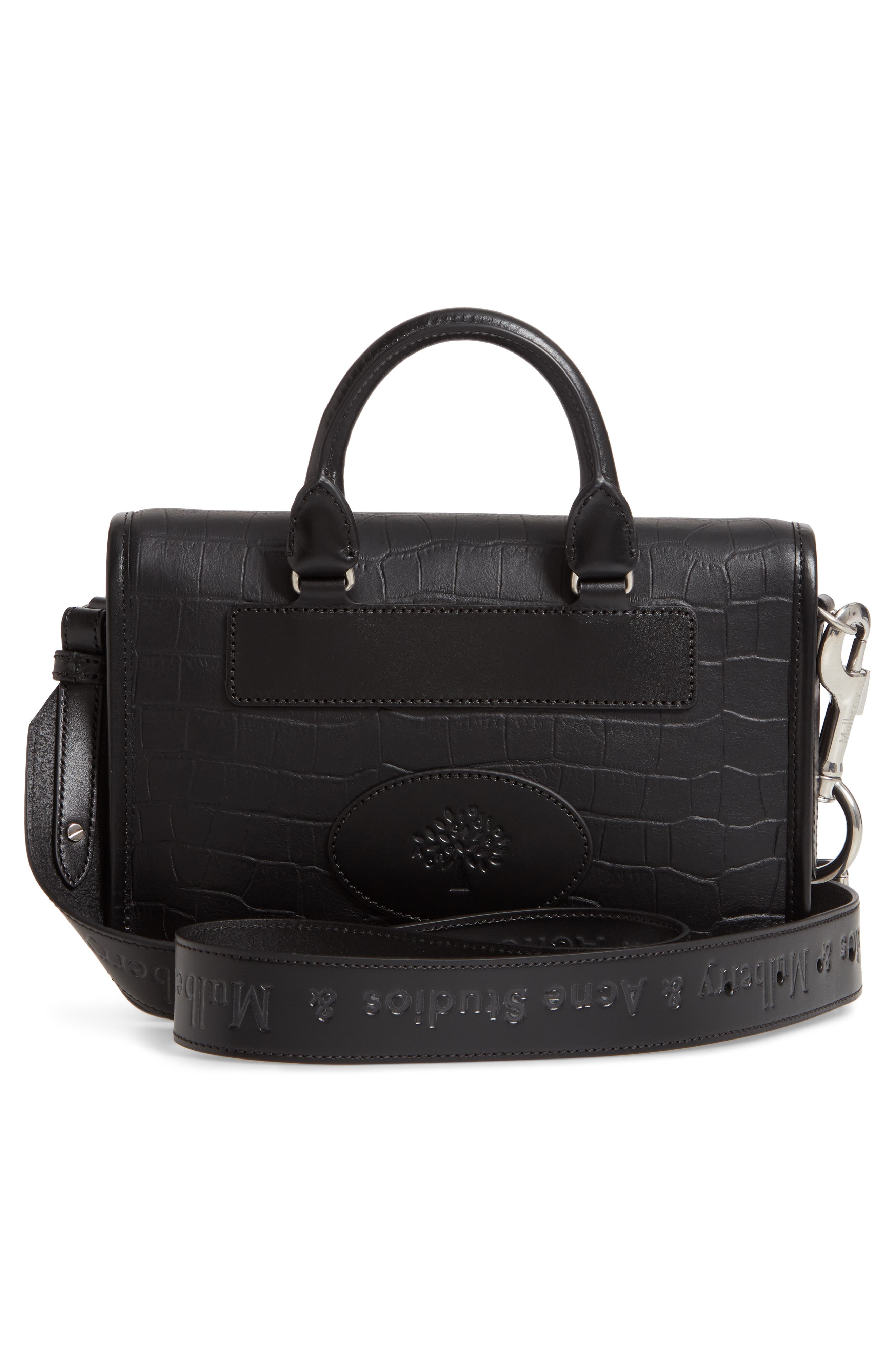 Mulberry & Acne Studios Matte Crocodile Embossed Leather Messenger Bag, Alternate, color, 