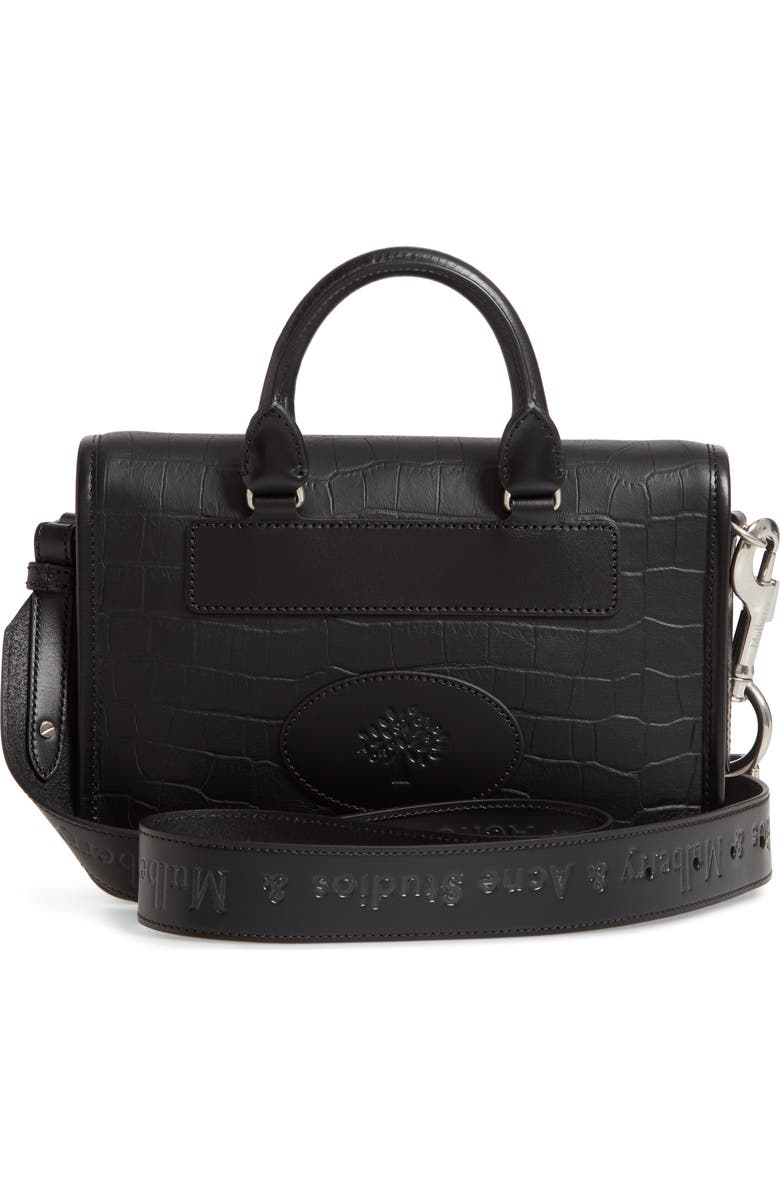 Mulberry & Acne Studios Matte Crocodile Embossed Leather Messenger Bag, Alternate, color,