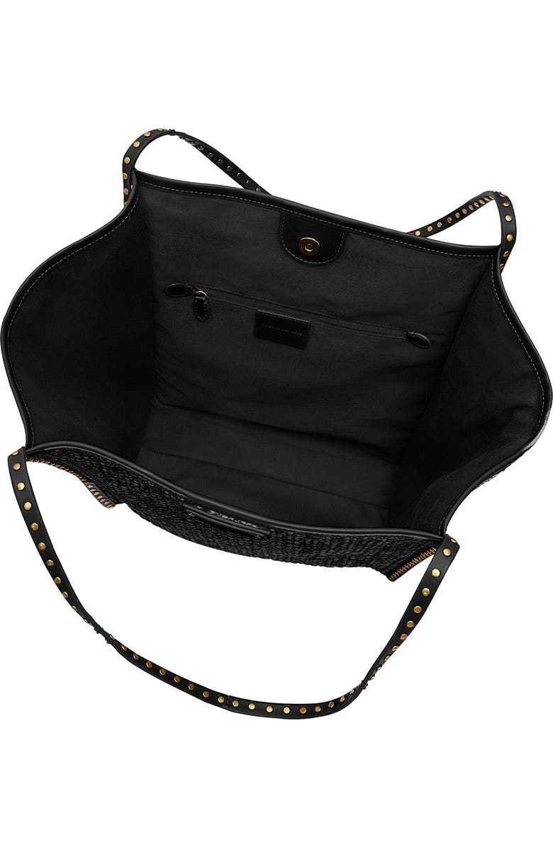 Rebecca Minkoff Dylan Raffia Tote Bag, Alternate, color, Black