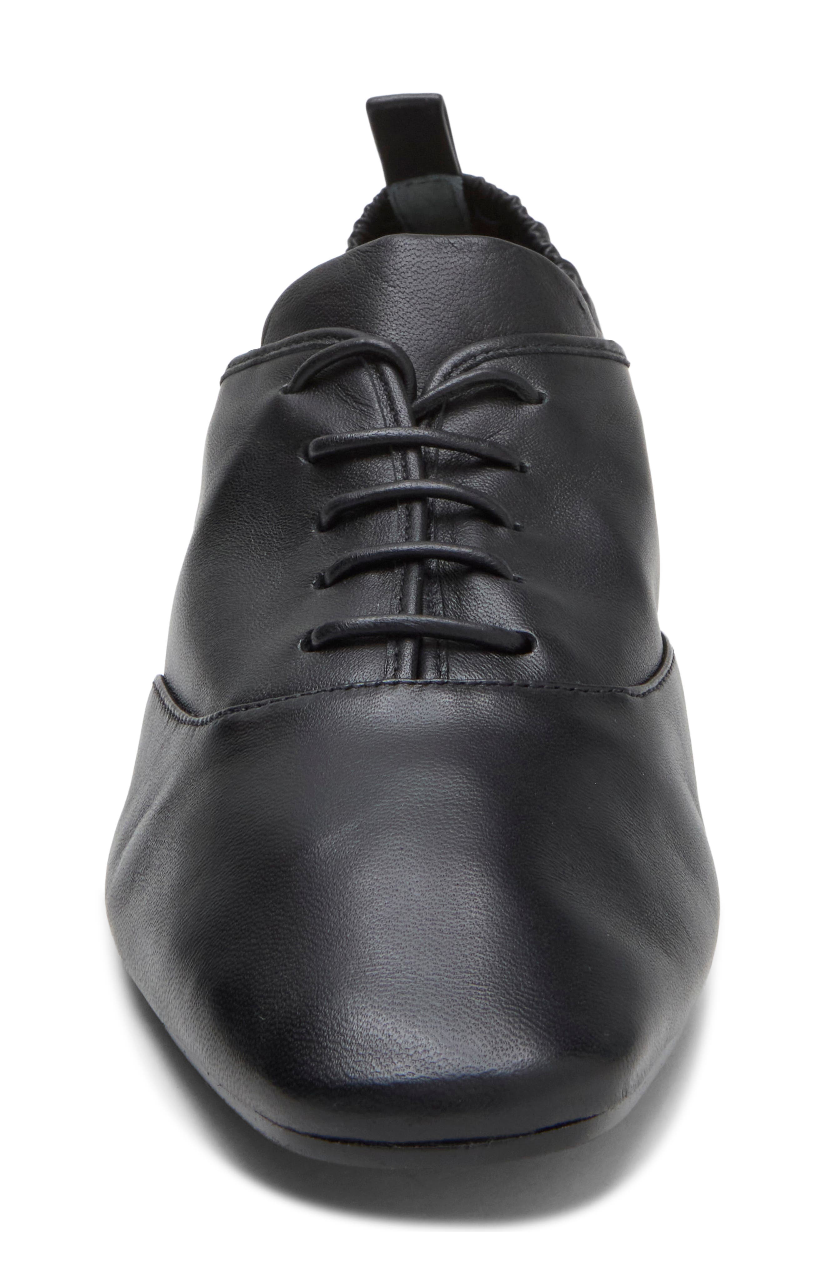 Marie Leather Lace Up Oxford, Alternate, color, BLACK LEATHER