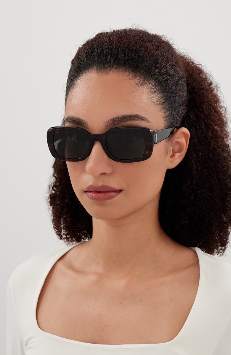 Saint Laurent SL M130 53mm Rectangular Sunglasses, Alternate, color, 