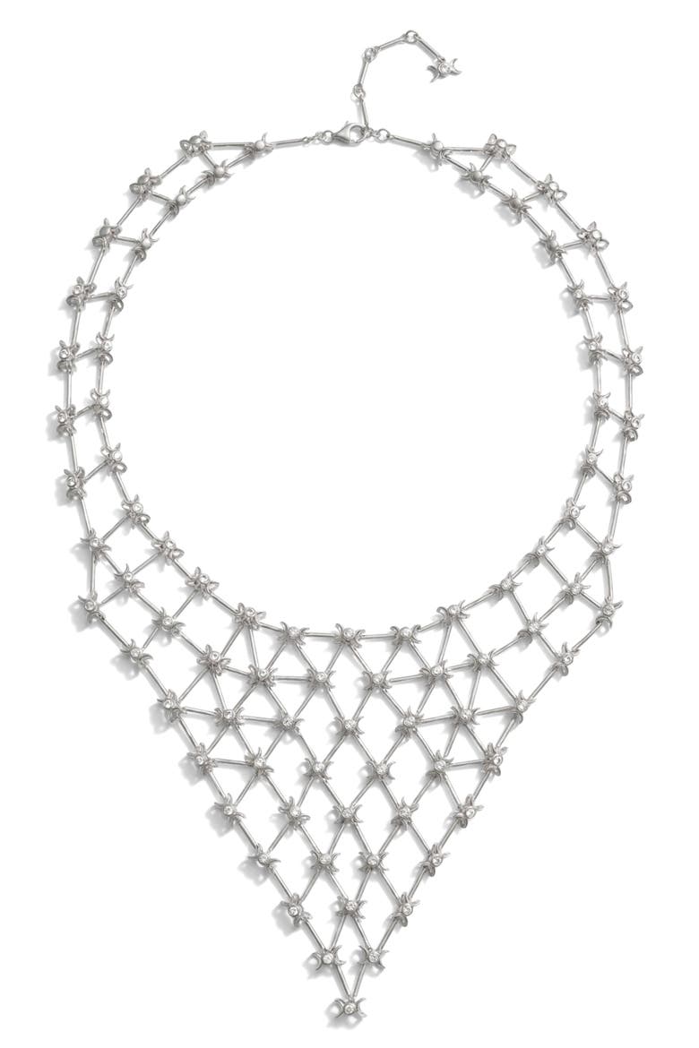 Triple Moon Connector Bib Necklace, Main, color, OXIDIZED 925 STERLING SILVER