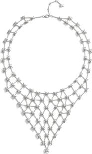 Awe Inspired Triple Moon Connector Bib Necklace