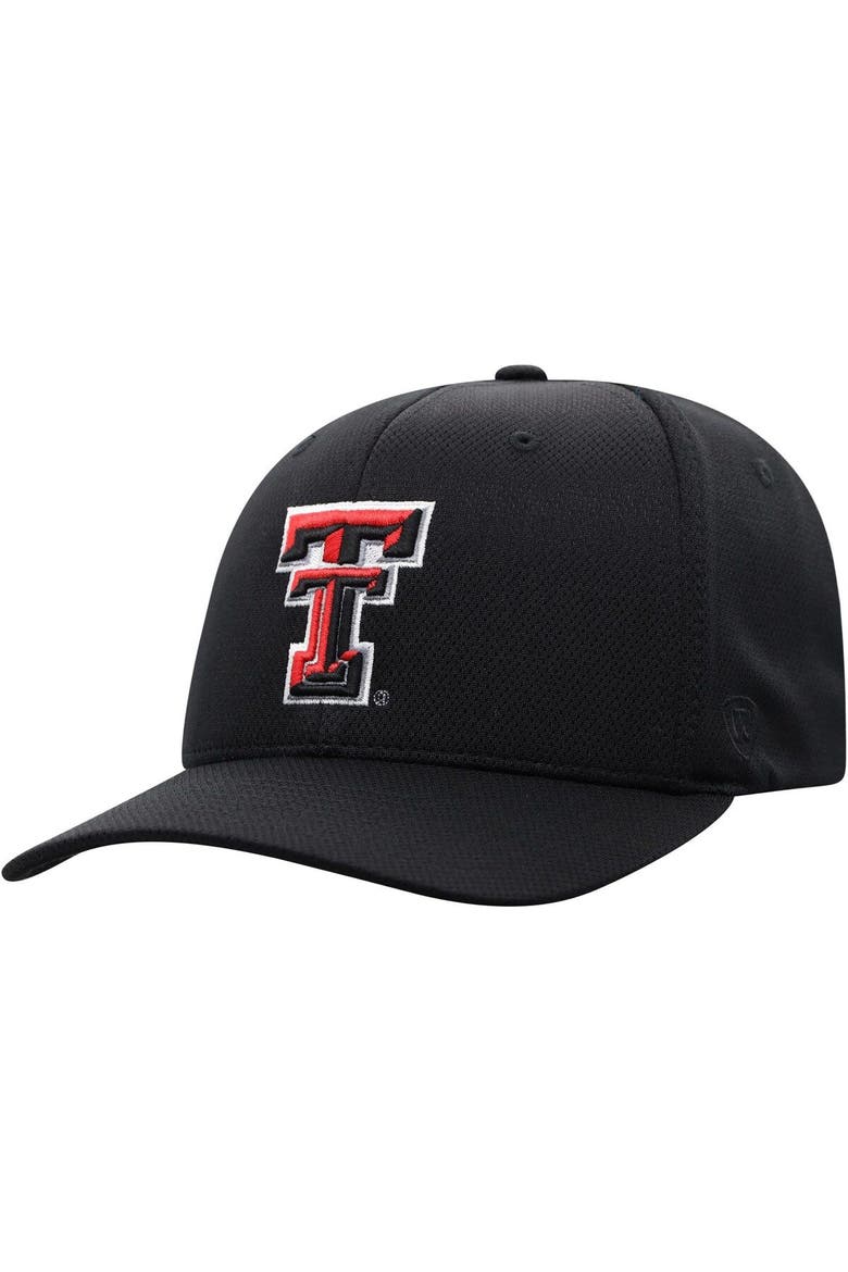 Men's Top of the World Black Texas Tech Red Raiders Reflex Logo Flex Hat, Main, color, Black