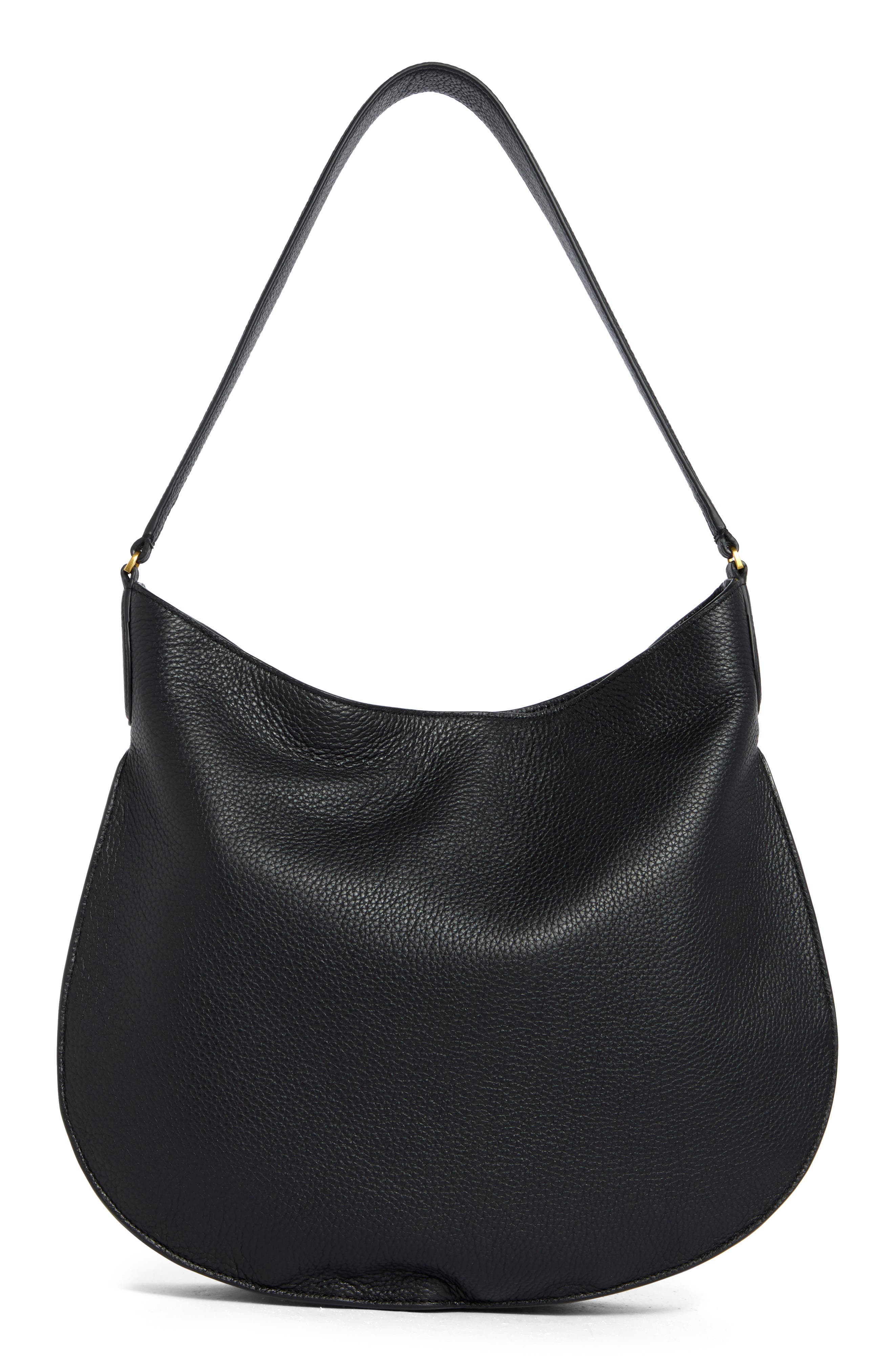 Vince Helena Leather Hobo Bag, Alternate, color, Black
