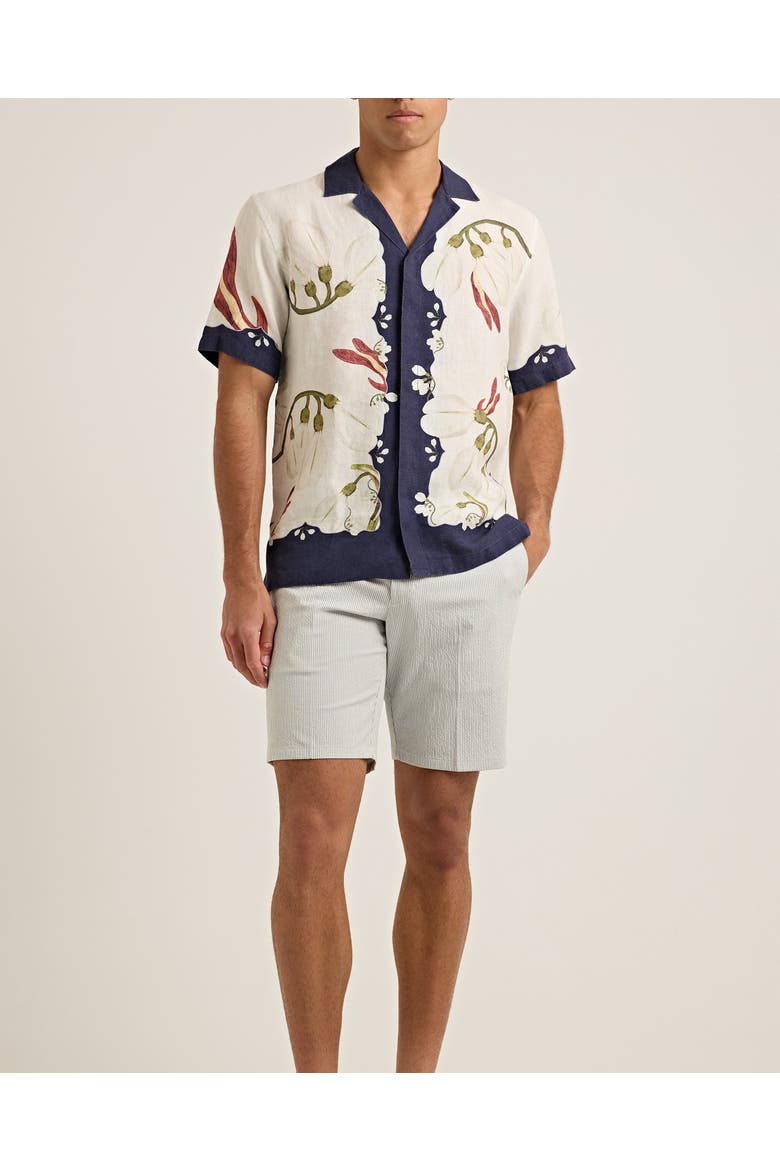 Norwich Seersucker Tailored-Fit Shorts, Main, color, WAVE BLUE/WHITE SAND STRIPE
