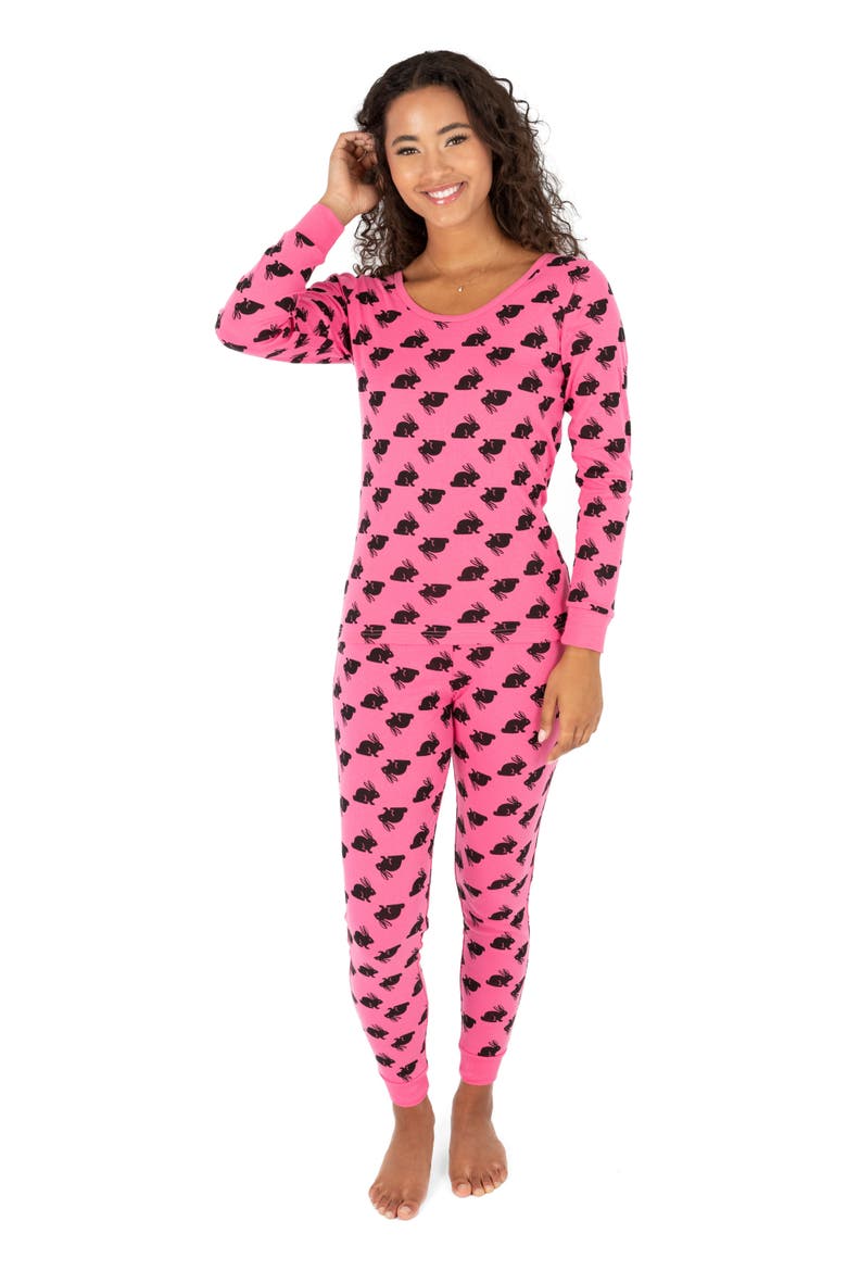 Women's Cotton Matching Family Pajamas, Dream Weaver Prints, Alternate, color, Bunny Pink