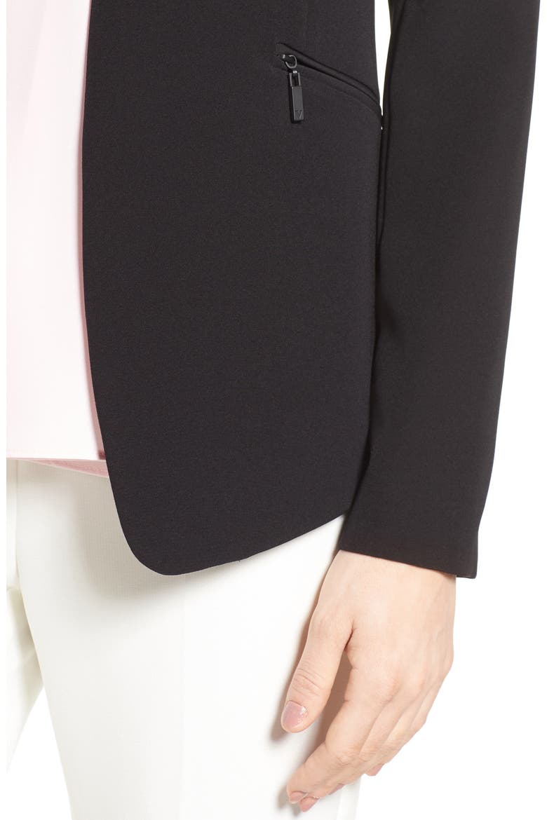 Zip Pocket Blazer, Alternate, color, RICH BLACK