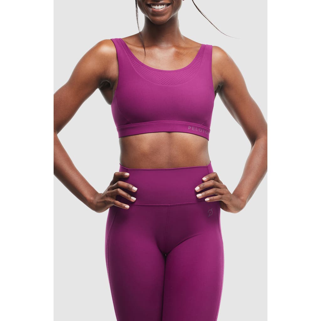 Peloton Cadent Laser Perforated Bra In Plum