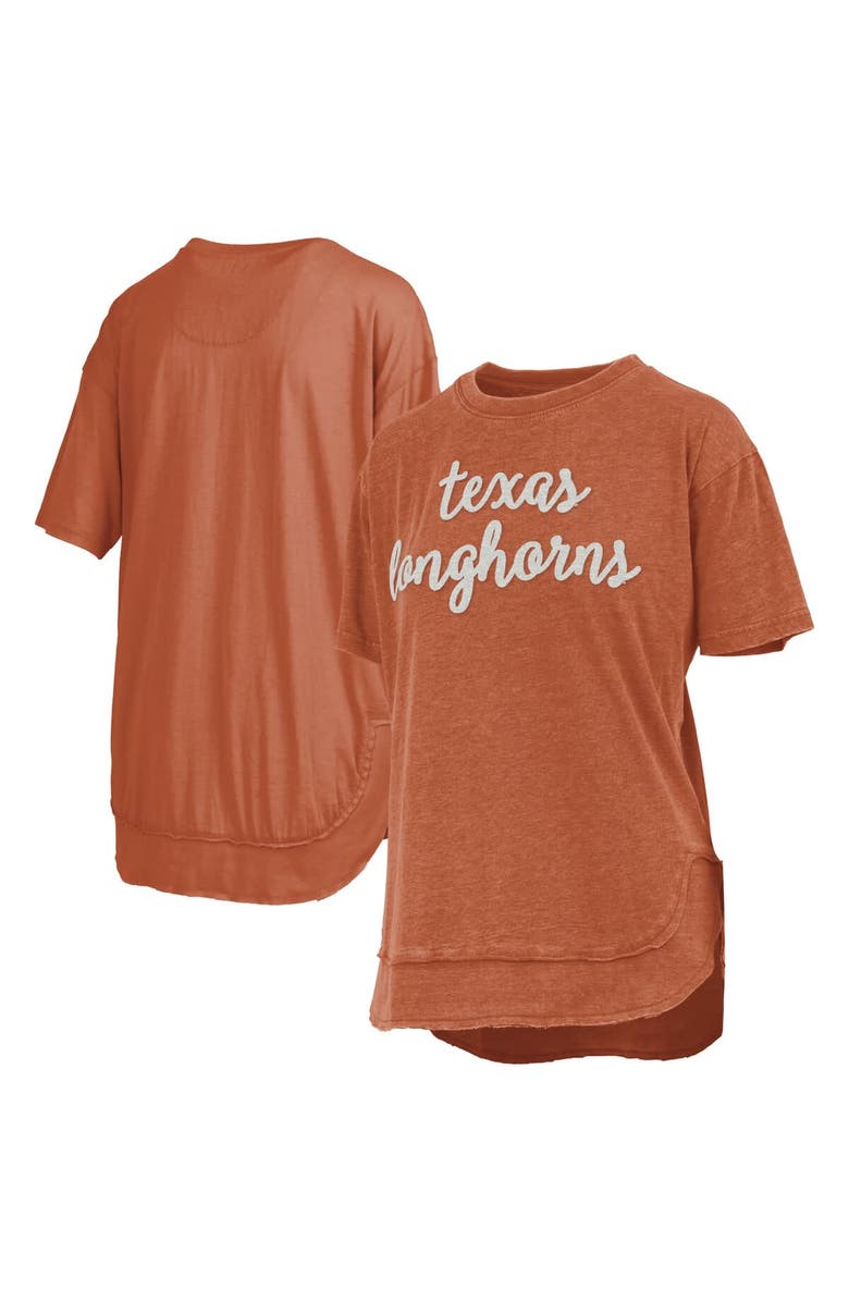 PRESSBOX Women's Pressbox  Burnt Orange Texas Longhorns Poncho T-Shirt, Main, color, Burnt Orange