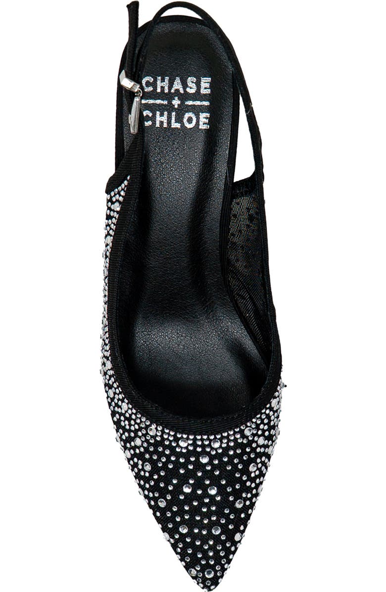 CHASE AND CHLOE Pointed Toe Slingback Pump, Alternate, color, Black