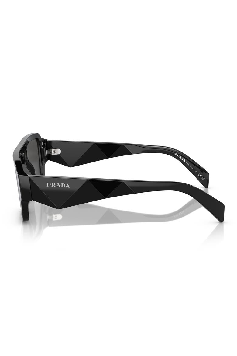 53mm Rectangular Sunglasses, Alternate, color, BLACK