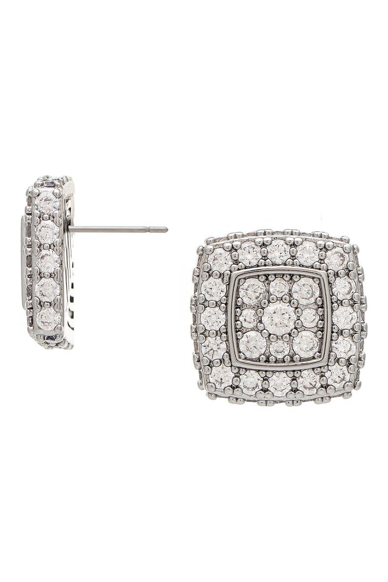 Cubic Zirconia Stud Earrings, Main, color, WHITE RHODIUM CZ