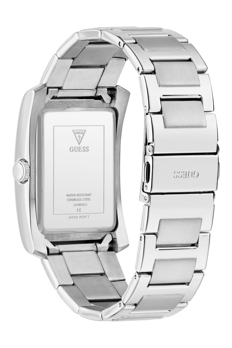 Clyde Silvertone Bracelet Tank Watch, 34mm, Alternate, color, SILVER