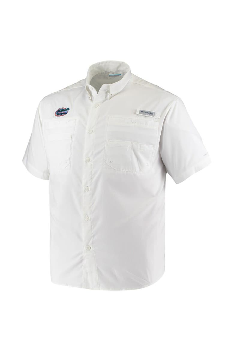 Men's Columbia PFG White Florida Gators Tamiami Omni-Shade Button-Down Shirt, Alternate, color, White
