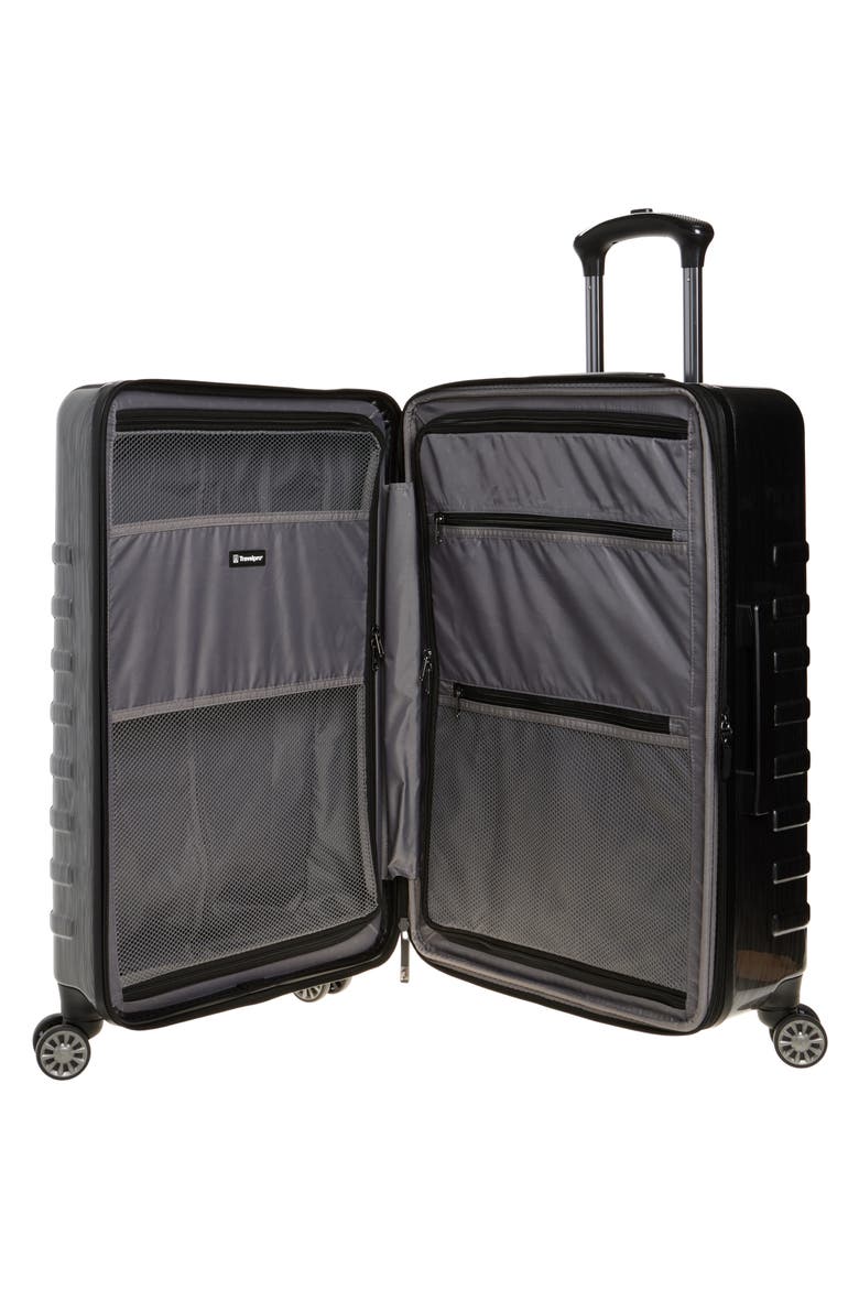 Rollmaster™ Lite 2 24-Inch Expandable Medium Checked Hardside Spinner Luggage, Alternate, color, BLACK