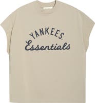 Fear of God Essentials Yankees '90s Graphic Cut Off Jersey Cotton Tank