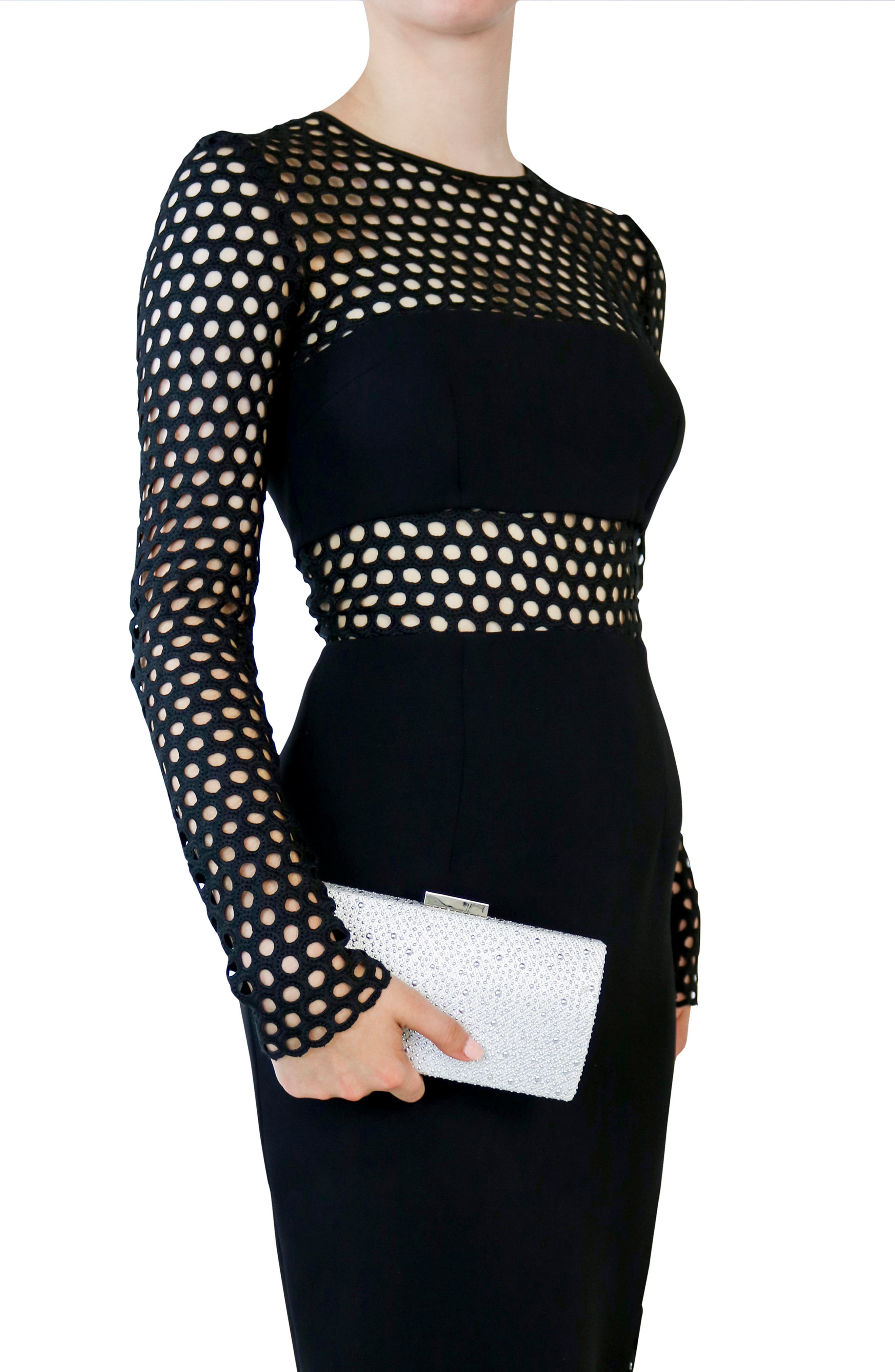 Olga Berg Joelle Glitter Hotfix Clutch, Alternate, color, 