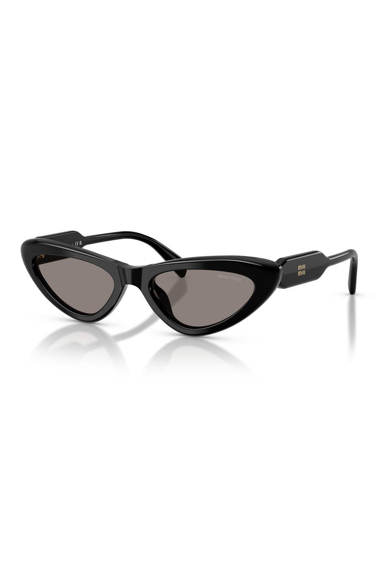 55mm Cat Eye Sunglasses, Alternate, color, BLACK / DARK GREY